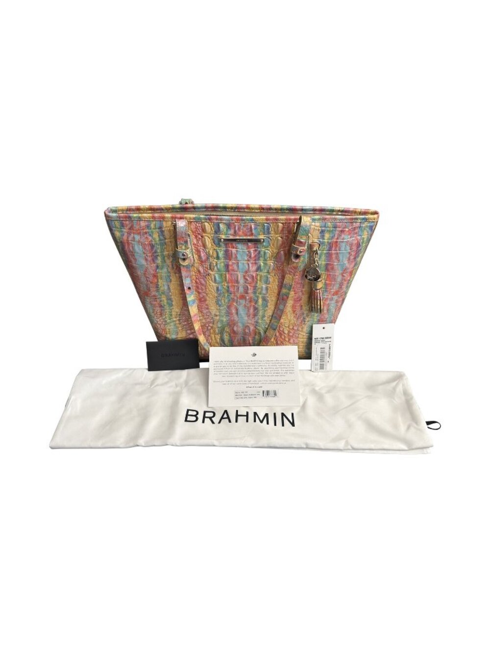 Brahmin Medium Asher Tote Saltwater Taffy Melbourne Croc Leather Like New